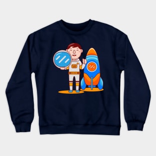 Cute Astronaut Cartoon Crewneck Sweatshirt